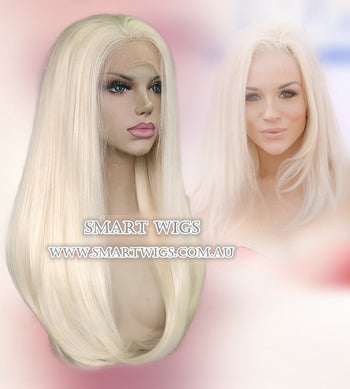Long Straight Platinum Blonde Lace Front Wig - Smart Wigs Brisbane QLD
